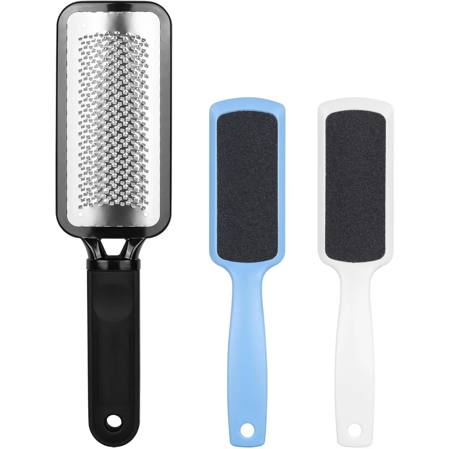 3 counts Colossal Foot Files Kit Foot Scrubber Foot Rasp and Double-Sided Heel Files Pedicure Tools Callus Remover Stainless Steel Feet Scraper Foot Grater for Dead Skin