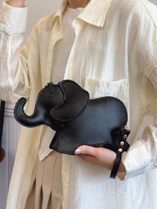 women's cute elephant design crossbody bag, fashionable pu leather shoulder bag for daily used, casual trendy versatile high-quality daily commuting bag, trendy minimalist purse