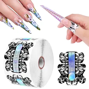 Professional Nail Forms, Self Adhesive Nail Extension Stencils, Acrylic UV Gel French Manicure Stickers, DIY Manicure Tools, 100/300/500pcs