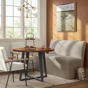 Replacement Slipcover Only for 57" Jean Dining Banquette in Pinstripe Linen - Threshold