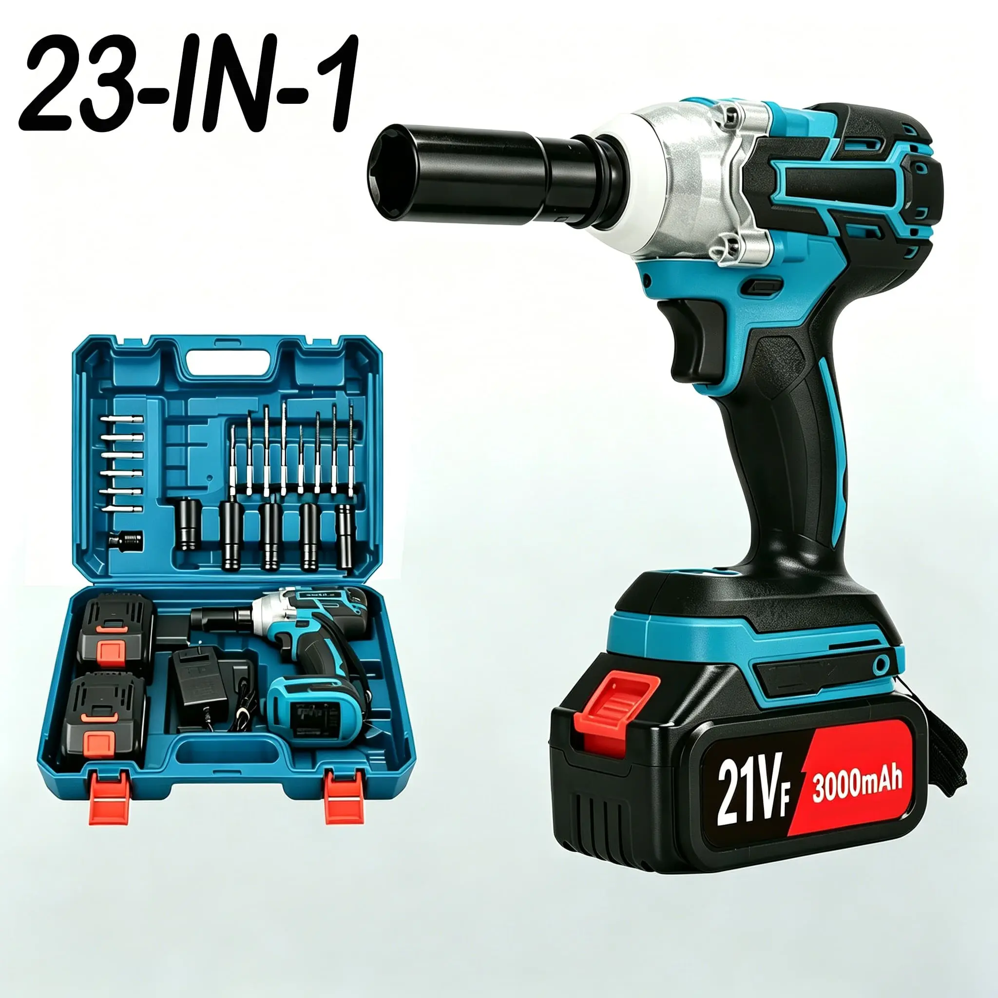 Professional 1/2" Impact Wrench Kit with Tool Case | Brushless Motor Delivers 320N.m | Auto-Stop + Variable Speed + Reverse Switch | Ideal for Tire Changes & Heavy-Duty Tasks