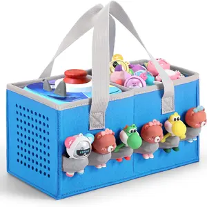 Carrying Case Travel Felt Bag Compatible with Toniebox 1/2 Audio Player Starter Set and Tonies Figurine (Blue) Travel Organizer Bag Multifunctional Storage Solution