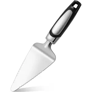 Pie Server Spatula Stainless Steel, Pie Cutter Cake Cutter Slicer, Cake Server Spatula, Dishwasher Safe, Edges On Both Sides, Black