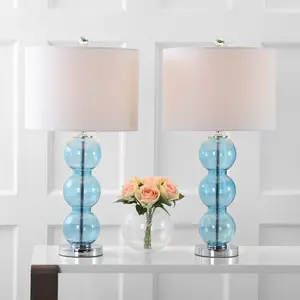 JONATHAN Y Bella Glass Triple-Sphere LED Table Lamp , for bedroom, living room, foyer, hallways, dining room, dorms