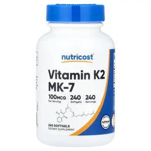 Nutricost Vitamin K2 MK-7, 100 mcg, 240 Softgels