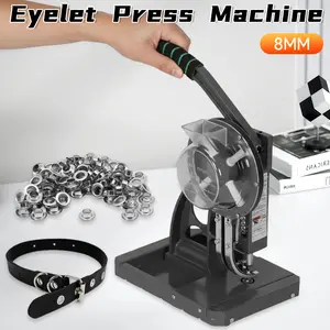 Semi Automatic Banner Tarpaulin Eyelet Press 8mm Heavy Duty Grommet Hole Punching Machine Eyelet Punch Tool Without Button Accessories for Fabric Tarps Curtains Paper Leather Canvas