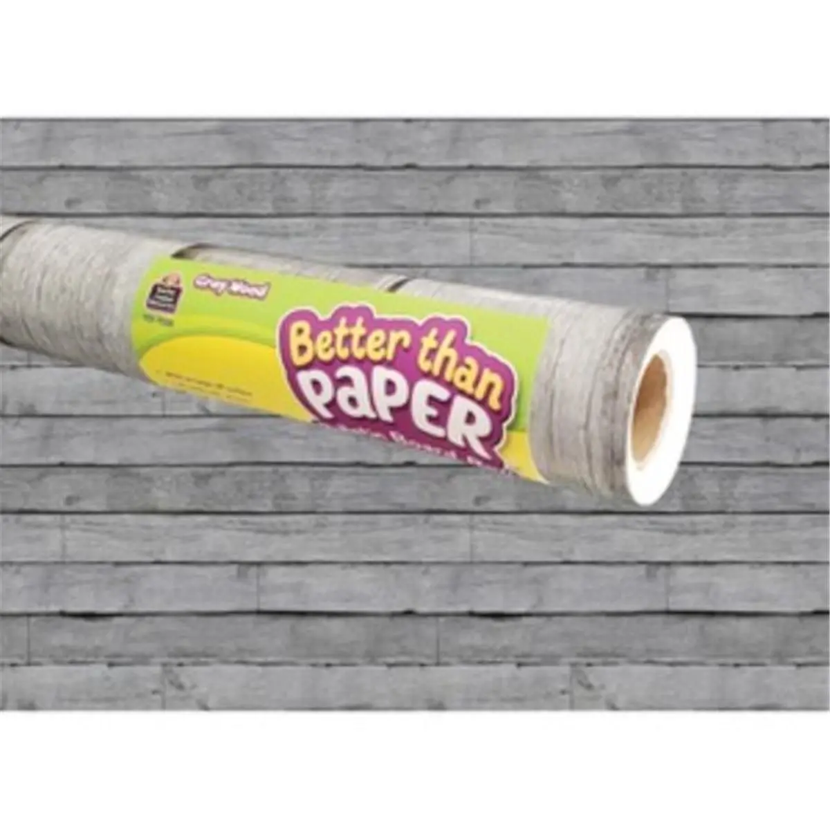 Teacher Created Resources TCR77035 Classic Wood Gray Fabric Roll Bulletin Board Backdrop, 48 in Width, Lightweight Better Than Paper Material, Easy-to-Attach Border Trim for Teachers & Students