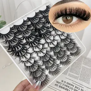 20 Pairs 3D Faux Mink Lashes, Natural False Eyelashes, Dramatic Volume, Fake Lashes, Makeup Eyelash Extension, Silk Eyelashes
