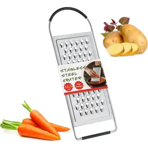 Cheese Grater Handheld, HIA Flat Coarse Stainless Steel Graters for Kitchen,  Grater with Anti-Slip Handle,  for , Vegetable, Butter, Parmesan Cheese