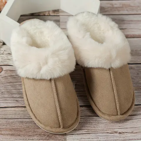 Women's Slippers Soft Plush Winter Warm House Shoes Slip on Memory Snow Outdoor Indoor Foam Fluffy Slippers