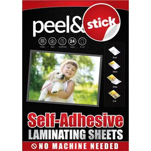 Pack of 24 Self-Adhesive Laminating Sheets 9x12  Letter Size, 4 mil, Clear Laminate Sheets, Self-Sealing, No Machine Needed, for Protecting Documents, Photos & Vinyl Stickers