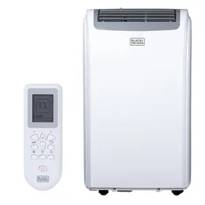 BLACK+DECKER 12,000 BTU Portable Air Conditioner with 9,000 BTU Heating, 4-in-1 AC, Heater, Dehumidifier and Fan, Portable AC Unit with Remote Control, Window Kit Included, BPP08HWTB, White
