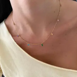 EVRY JEWELS Gold or Silver Plated Women's Sugar Drop Necklace