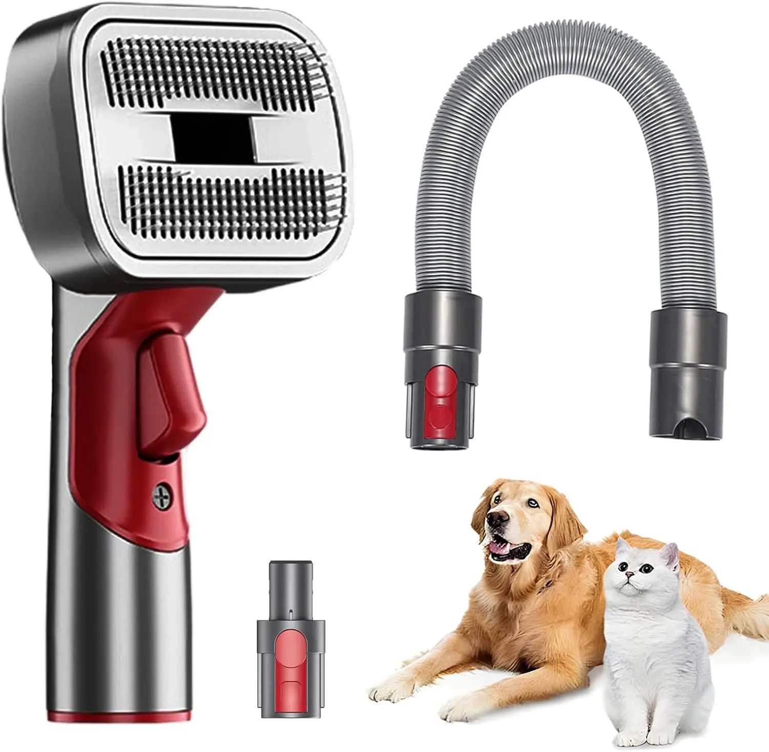 Pet Dog Grooming Attachment Kit, Deshedding Brush Attachment for Dyson V, V, V, V, V – Effective Grooming & Cleaning – Hair Grooming Tools for Dog and Cat,  Pack