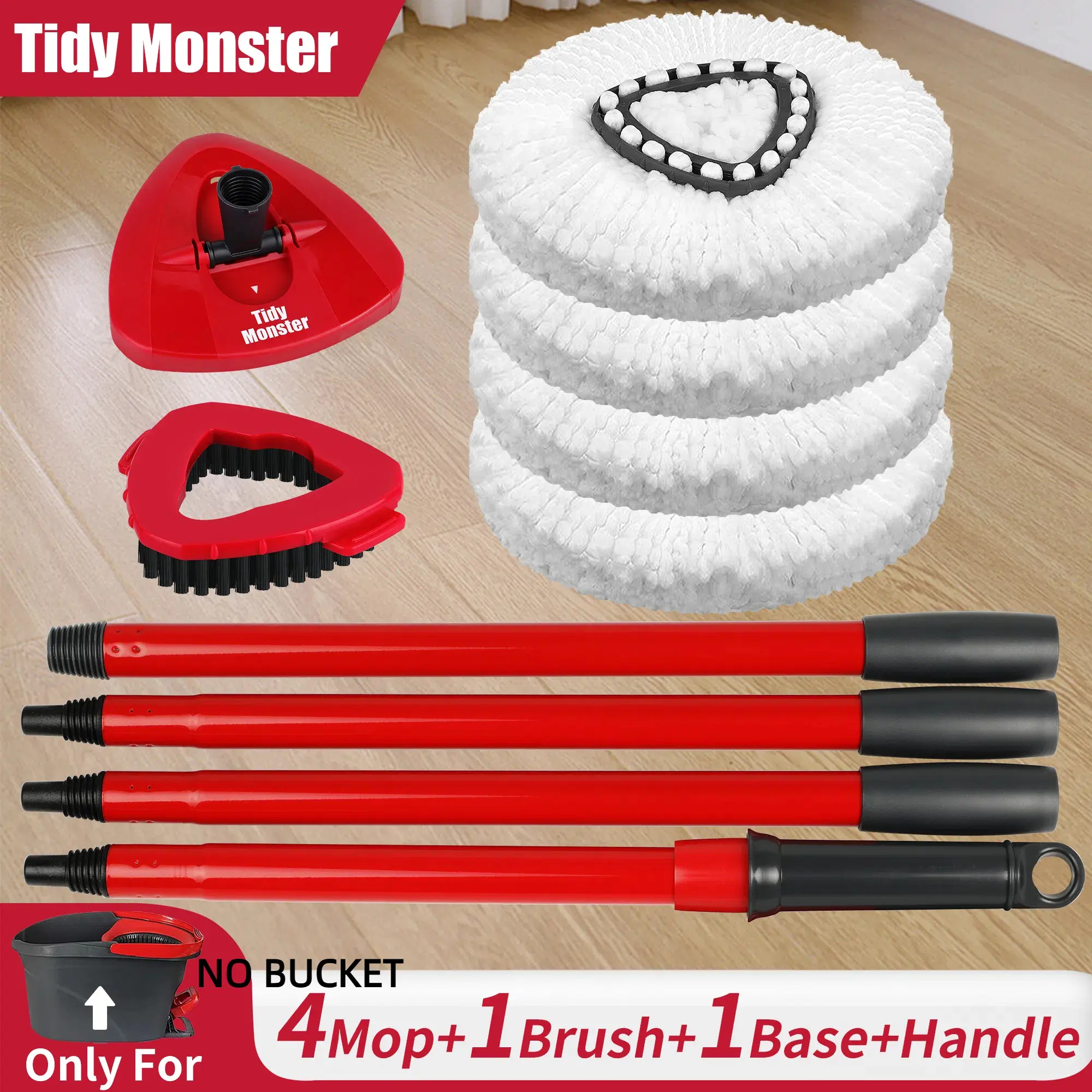 4Mop+1Brush+1Base+Handle(ONLY FOR ONE TANK SYSTEM)