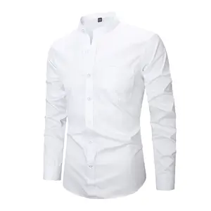 Men's Dress Shirt; Waterproof, Oil-Resistant, Stain-Resistant; Four-Way Stretch; Long Sleeve with Cufflinks; Solid Color; Wedding & Date Night; Casual; Breathable camisas  mangalarga  para  hombres