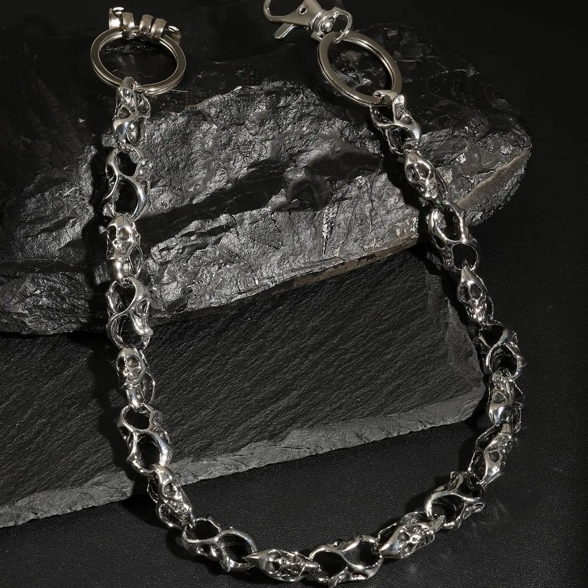 New personalized metal full back ghost head pants chain hip hop anti-theft skull retro domineering style cool waist chain