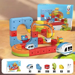 3D Magnetic Train Track Set 32PCS – Electric Train Building Toy with Flexible Tracks, DIY Creative Playset for Kids Ages 3-8