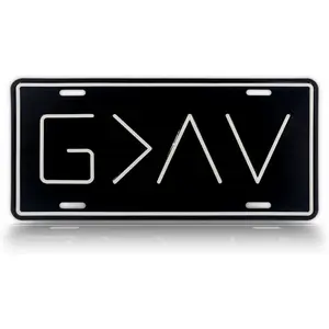 God is Greater Than The Highs and Lows License Plate, Embossed 6X12 Metal Auto Tag, G>^V (Black)