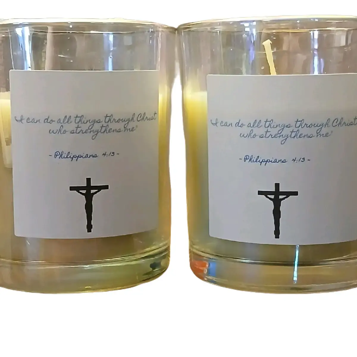 Serene Scripture - Philippians 4:13 Candle with Cross Design for Decorative Use as Freshener & Ornament, Light Fragrance. free mystery pack of  pokemon cards. consisting of 12 cards 2 guaranteed rares.