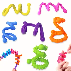 6pcs Finger Sensory Sticks Reversible Texture Toys, Multi-Color Touch Induction Set, Lightweight Quiet, Foldable Pocket Size, Perfect Gift, Sensory Bundle