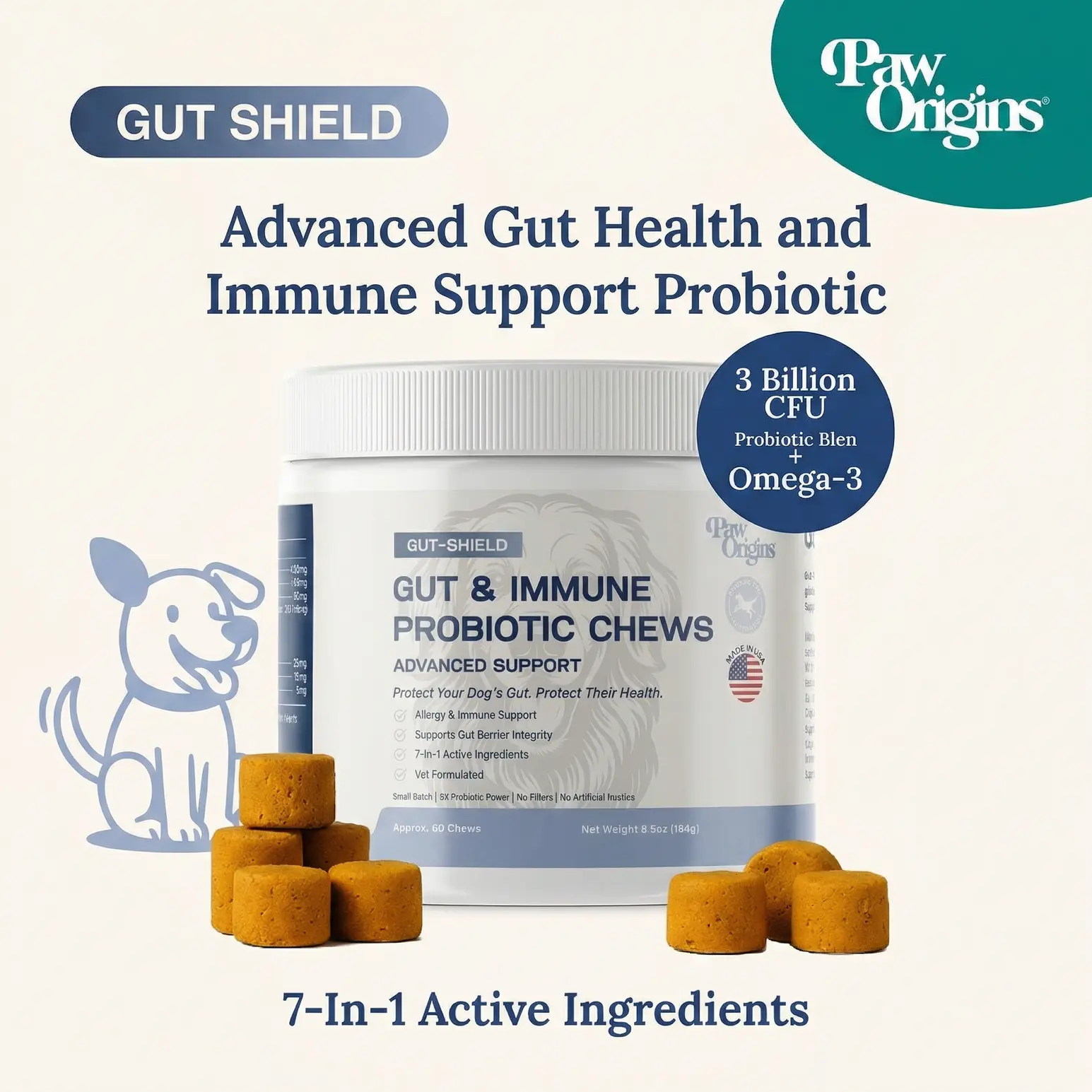 Gut-Shield - Advanced Gut Health & Immune Support Probiotic Chews