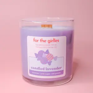 Candied Lavender Purple Glitter Candle