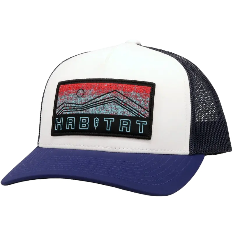Hooey "Habitat" 5- Panel White & Navy Trucker Snapback Hat 6012T-WHNV