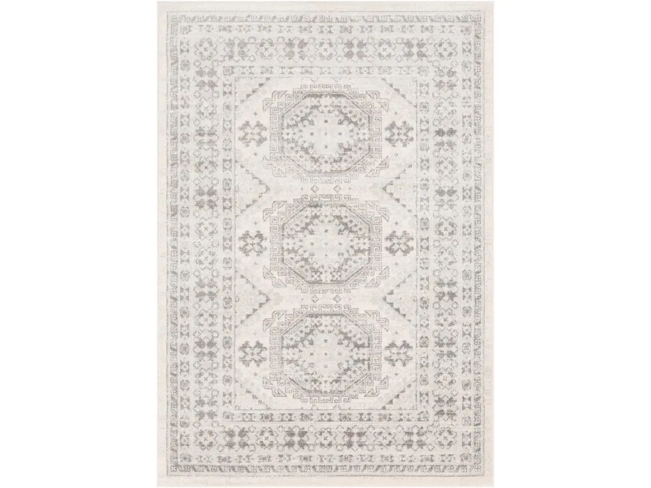 Livabliss Chester Series Indoor Area Rug - CHE2309-5373, 5ft3in x 7ft3in, Light Gray-Medium Gray-Khaki, Signature Style, Low Pile, Machine Woven