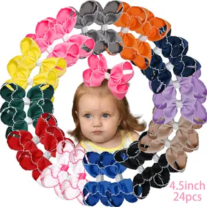 24Pcs 4.5 Inch Hot Classic Lace Bow Hair Accessories,Cute Girls' Hairpins, Baby Girl Boutique Hair Accessories Set, Grosgrain Bow,, Girl Holiday Gifts, TikTok Hot Seller,Christmas and New Year gifts  #Summervibes