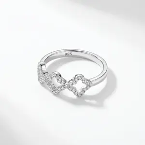 [AB091] Ring FashionSilver 925 Clover Design