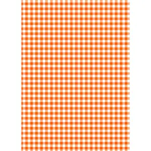 Wrapping Paper: Mini Orange Gingham {Gift Wrap, Birthday, Holiday, Christmas}