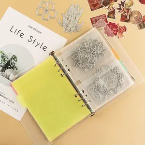 10 Pack A5 Size 6 Holes Waterproof PVC Binder Pockets Loose Leaf Folders for Budgeting Planner Insert Storage Photo Document Stamp Bills Organizer