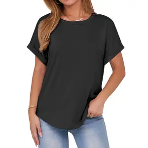 ANRABESS Womens Tops Oversized Short Sleeve T Shirts Summer Casual Solid Basic Tee Shirts 2026 Spring Outfits Crewneck Womenswear