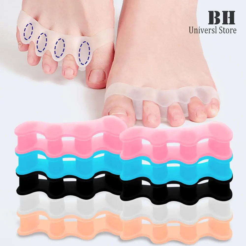 Silicone Finger Toe Protector Toe Separators Stretchers Straightener Bunion Protector Pain Relief Foot Care 5 Colors