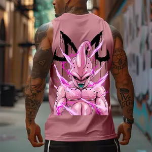 Dragon Ball DBZ Majin Buu Unisex Summer outfits men streetwear 80s 90s graphic tees cotton Anime tank tops men gifts