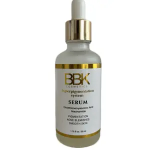 BBK Cosmetics Hyperpigmentation Serum with Glutathione Hyaluronic Acid & Niacinamide for Pigmentation Acne Blemishes Smooth Skin 1.76 fl oz / 50 ml