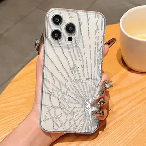Creative Cracked Design Phone Case, Anti-drop Phone Protector Cover, Phone Accessories Compatible with iPhone 11 12 13 14 15 Pro Max