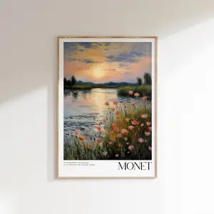 Claude Monet Poster – Mid Century Modern Art Print, Monet Wall Decor, Aesthetic Gift for Friends, Unframed
