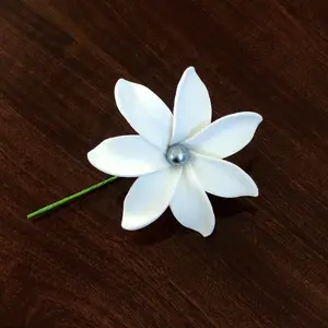 Tiare Foam Flower Black Pearl with Stem 3"
