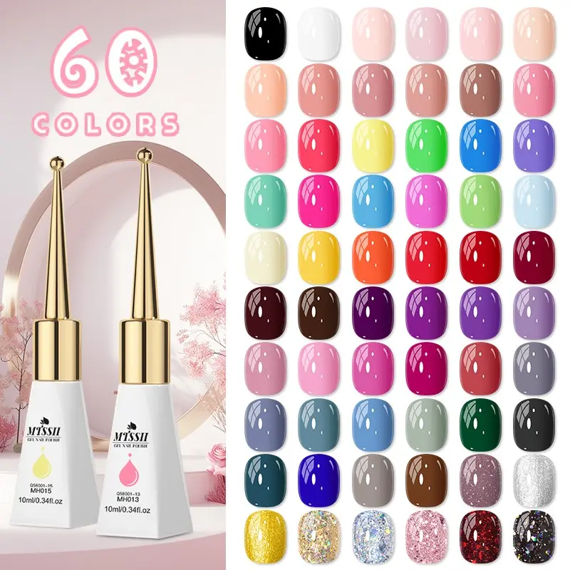 Mtssii 10ML 10pcs Glass Bottle Gel Nail Polish Set, Nude Solid Color, Semi Permanent, Soak Off, UV LED Gel, Manicure Kit, Nail Supplies, Nail Art, French Manicure, Jelly Nail Polish Gel