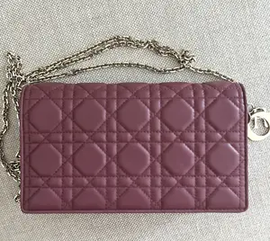 Pre-owned Christian D Lambskin Leather Crossbody Bags Christian Dior Lady Dior Crossbody