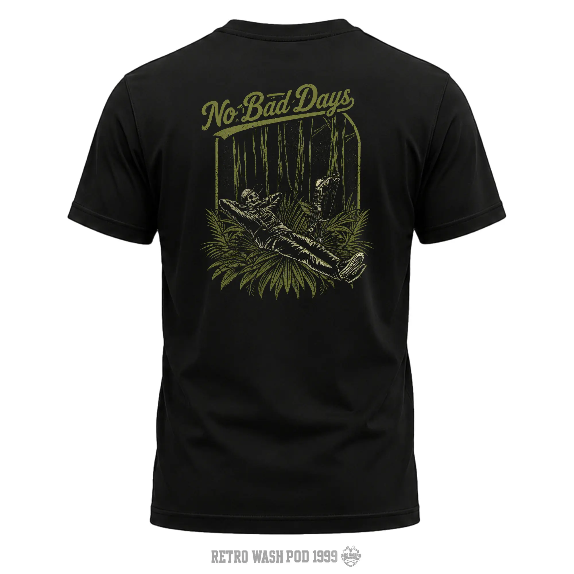 Mathews "No Bad Days" Men's Shirt, Hunting T-shirt, Crew Bowhunting Shirt, Deer Skull Archery Tee, Archery Tactical Gear, Unisex Short Sleeve Casual 100%, Outdoor Gift For Men, Made In USA.