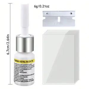 Glass Repair Agent, Windshield Repair Kit, Cracks Gone Glass Repair Kit Automotive Glass Windscreen Tool for Fixing Chips, Cracks and Star-Shaped Crack - Nano Fluid Filler Repair Kit Windshield Crack Repair Kit.