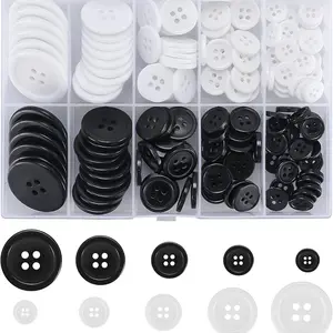 160pcs Resin Four-Hole Buttons, Sewing Craft Buttons for Sewing Knitting Crochet DIY Clothing Decoration