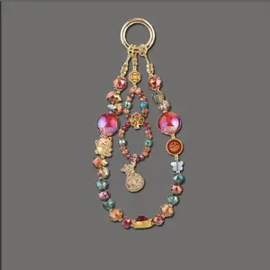 Mobile Phone Strap Unique Crystal Strap Pendant Acrylic Phone Lanyard High-Quality Handmade Bead Lanyard For Preventing Loss