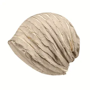 Lightweight Breathable Beanie Cap Solid Color Baggy Slouchy Elastic Skull Hat Chemo Hats