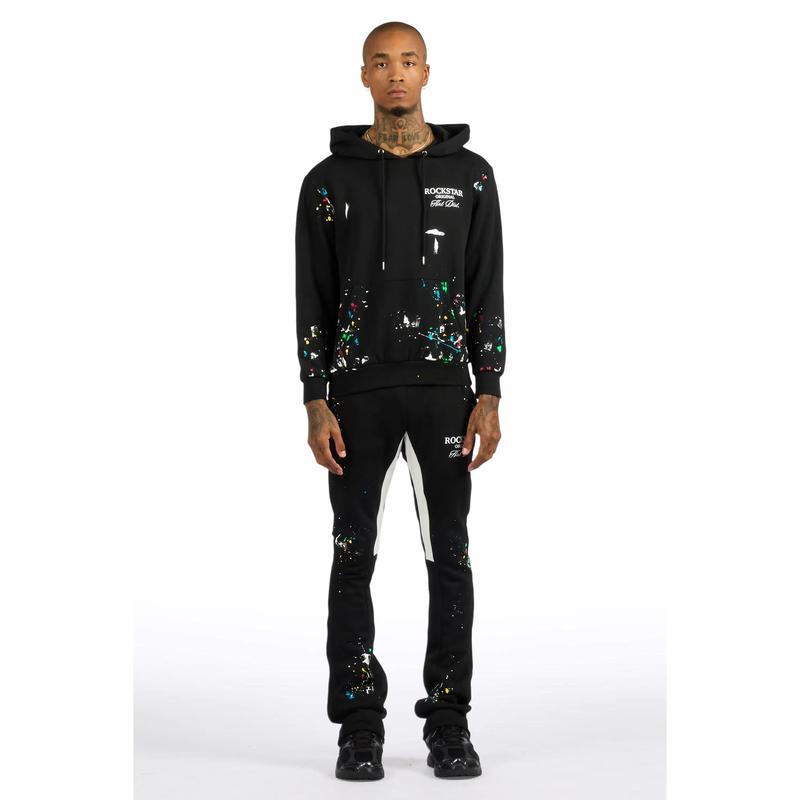 Art Dist 2.0 Black/Multi Hoodie/Stacked Flare Track Set