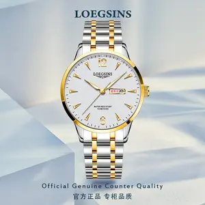 LOEGSINS Men’s Automatic Watch Model 728, Swiss-engineered craftsmanship, case size 40 mm, stainless steel material, sapphire crystal watch face, stainless steel strap, water-resistant luminous hands, suitable for business and social occasions, global qua