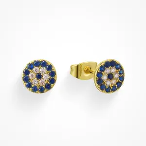 EVRY JEWELS Gold or Silver Plated Women's Hypoallergenic Evil Eye Earrings